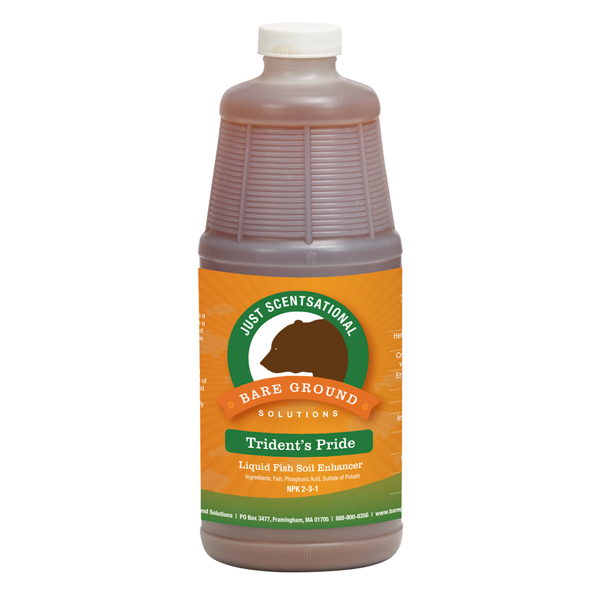 Bare Ground, One Quart Fish Fertilizer, Max. Coverage Area 2400 ft², Capacity 2.4 lb, Model# TP-1Q
